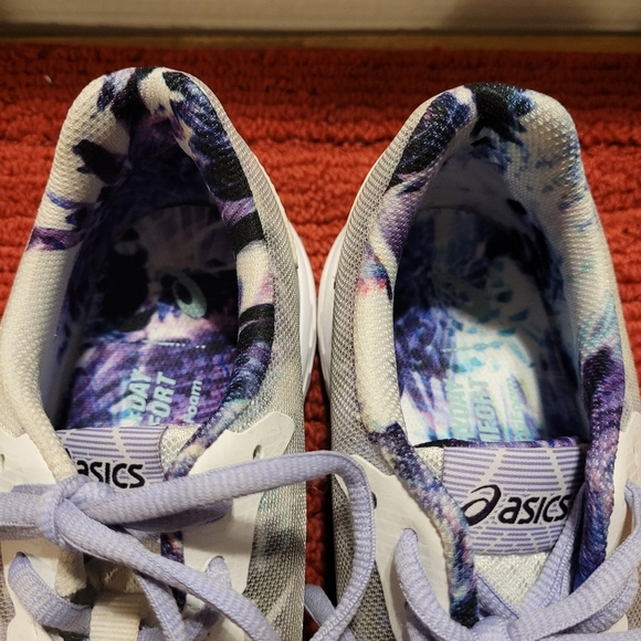 Asics Womens Size 9 Patriot 10 White Purple Low Top Gym Running Shoes Sneakers - Picture 6 of 8